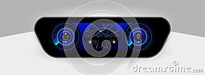 Car service in the style of HUD. Virtual graphical interface Ui HUD Autoscanning, analysis and diagnostics, Abstract vector scienc Vector Illustration